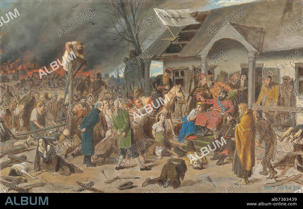 "Pugatschow hält Gericht", Gemälde, 1873, von Wassili Grigorjewitsch Perow (1833 - 1882), Öl auf Leinwand, 53,7 ? 84 cm, Moskau, Staatliche Tretjakow-Galerie (Entwurfsvariante zum gleichnamigen Gemälde von 1875, Moskau, Staatliches Historisches Museum).