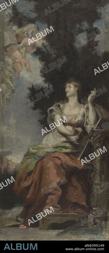 EUGENE ROMAIN THIRION. Sketch for the salon des Lettres in the Hôtel de Ville, Paris : History, between 1889 and 1891. Allegory. (Esquisse pour la salon des Lettres de l'Hôtel de Ville de Paris : L'Histoire).