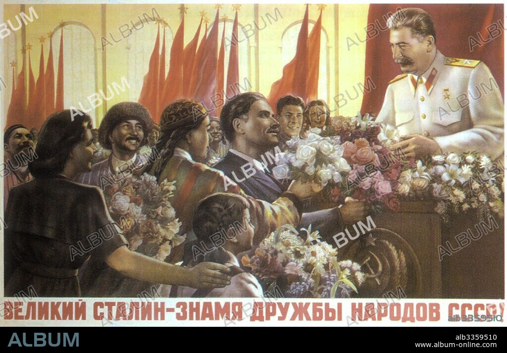 VIKTOR BORISOVICH KORETSKY. Great Stalin. Flag of friendship of Soviet Nations!.