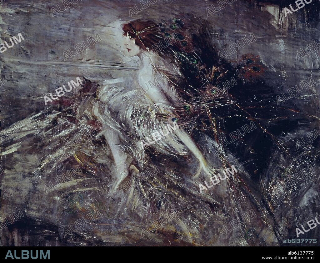 GIOVANNI BOLDINI (1842-1931). RETRATO DE LA MARQUESA CASATI - S XIX - PINTURA ITALIANA.