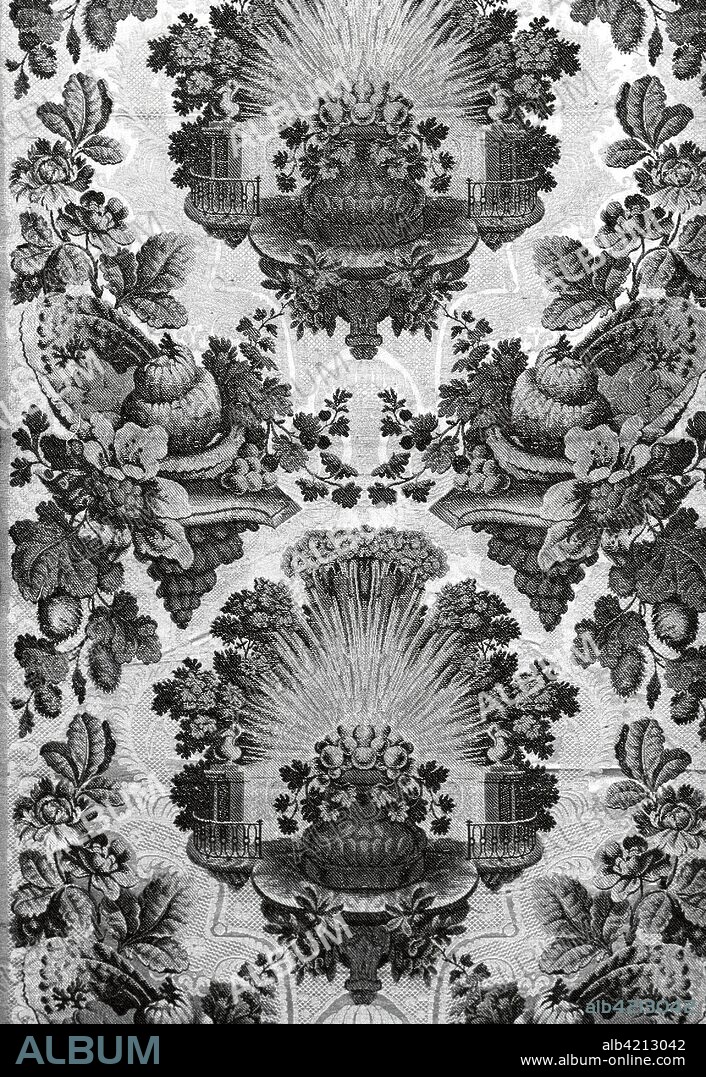 F. SCHUMACHER & CO.. Panel. Produced by F. Schumacher & Co., founded 1889; United States. Date: 1928-1929. Dimensions: 108.4 x 61.8 cm (42 5/8 x 24 3/8 in.). Silk, wild silk, warp-float faced satin weave with supplementary brocading wefts tied in twill interlacing and self-patterned by ground wefts tied by supplementary binding warps in plain weave backed by twill interlacing. Origin: United States.