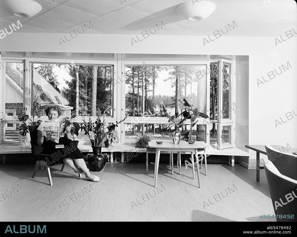 Finland History -  Promotional image of Hotel Lepolampi in Espoo.  ca. 1955.
