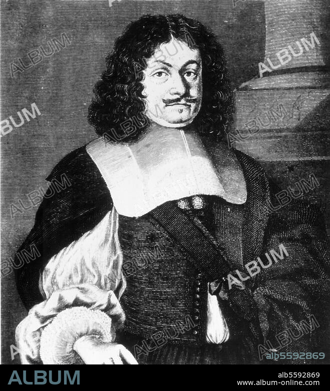 Gryphius, Andreas (A. Greif, dit) ; poète allemand ; Glogau. 2.10.1616-id. 16.7.1664. Portrait. D'époque. Gravure sur cuivre de Philipp Kilian (1628-1693).