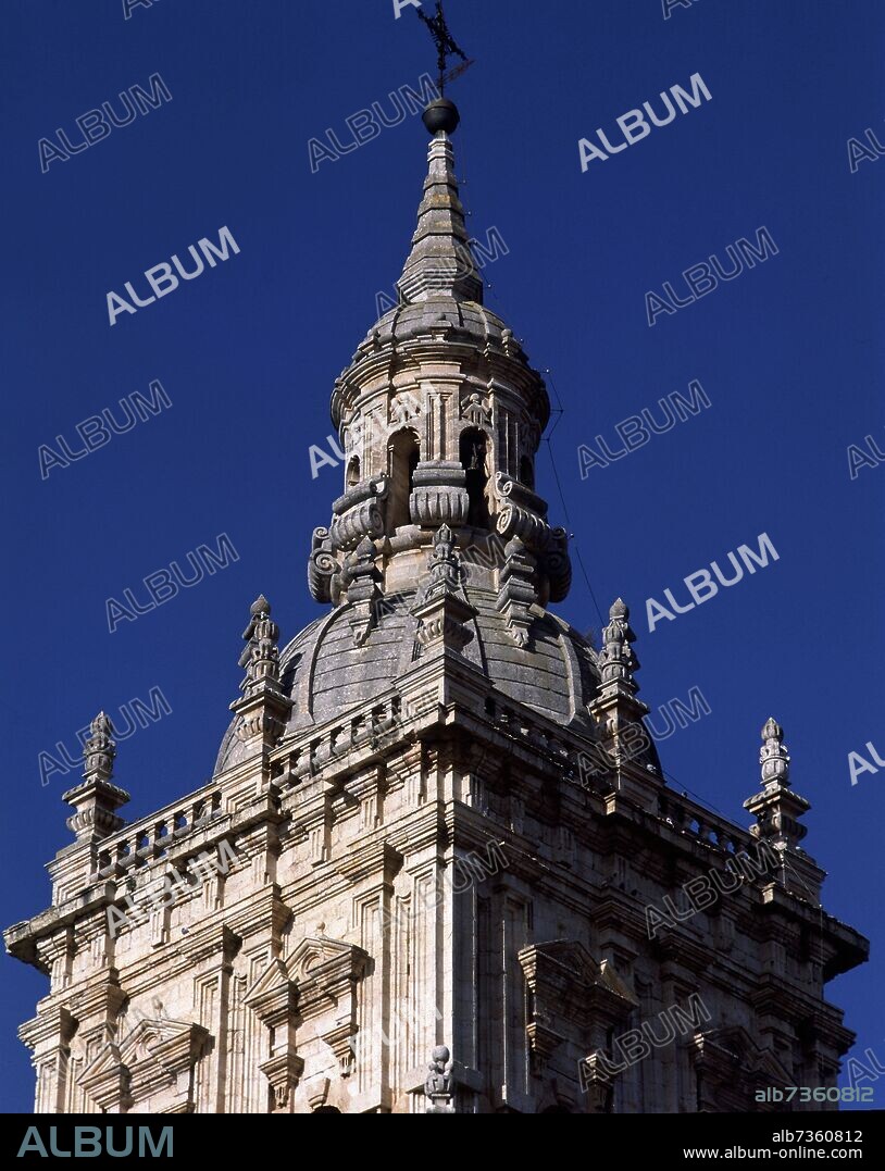 JUAN SAGARVINAGA (1710-1797). TORRE CAMPANARIO DE LA CATEDRAL DE BURGO DE OSMA - SIGLO XVIII - FOTO AÑOS 80.