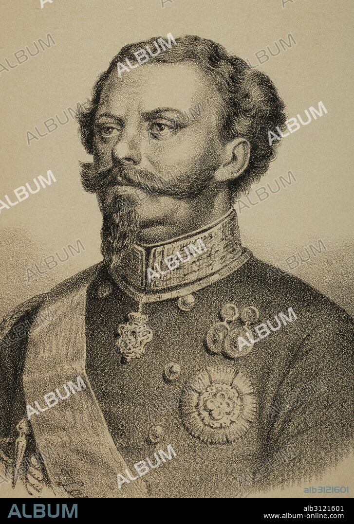 VICTOR MANUEL II (1820-1878). Rey de Cerdeña (1849-1861) y de Italia (1861-1878). Retrato. Grabado por Zarza. Galeria Universal. Año 1868.