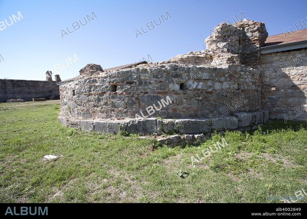 The Basilica of Aghios Dimitrios, Nikopolis, Greece. Nikopolis (the 'City of Victory') was an ancient city of Epirus, founded in 31 BC by Octavian in memory of his victory over Antony and Cleopatra at Actium.