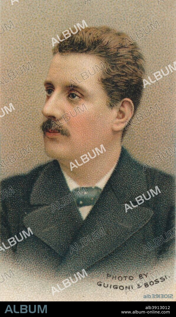 Giacomo Puccini (1858-1924) was an Italian composer. He and   Verdi are seen as the most important composers of Italian opera. Taken from Will's Cigarette card, Musical Celebrities series. 1911.