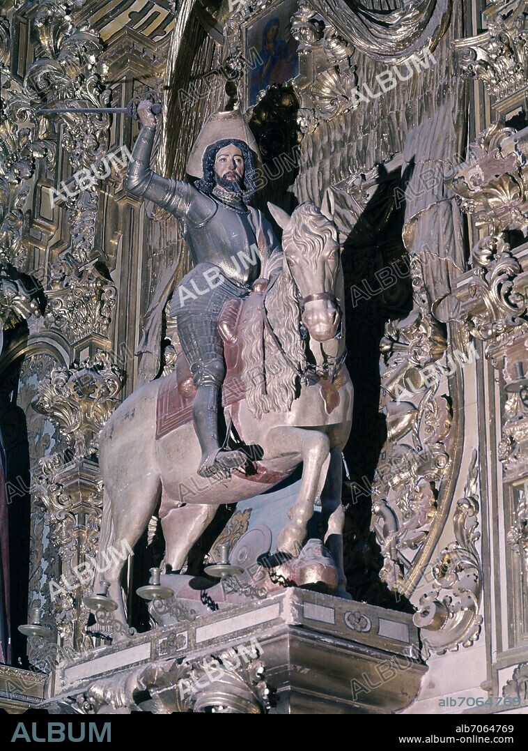 FRANCISCO HURTADO (1669-1725). SANTIAGO MATAMOROS - DETALLE DEL ALTAR-RETABLO DEL TRIUNFO DE SANTIAGO - 1707-1708.