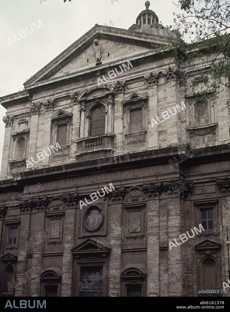 GIOVANNI BATTISTA SORIA (1581-1651). FACHADA - 1638 - TRAVERTINO - LOS PLANOS SON DE ROSATO ROSATI.