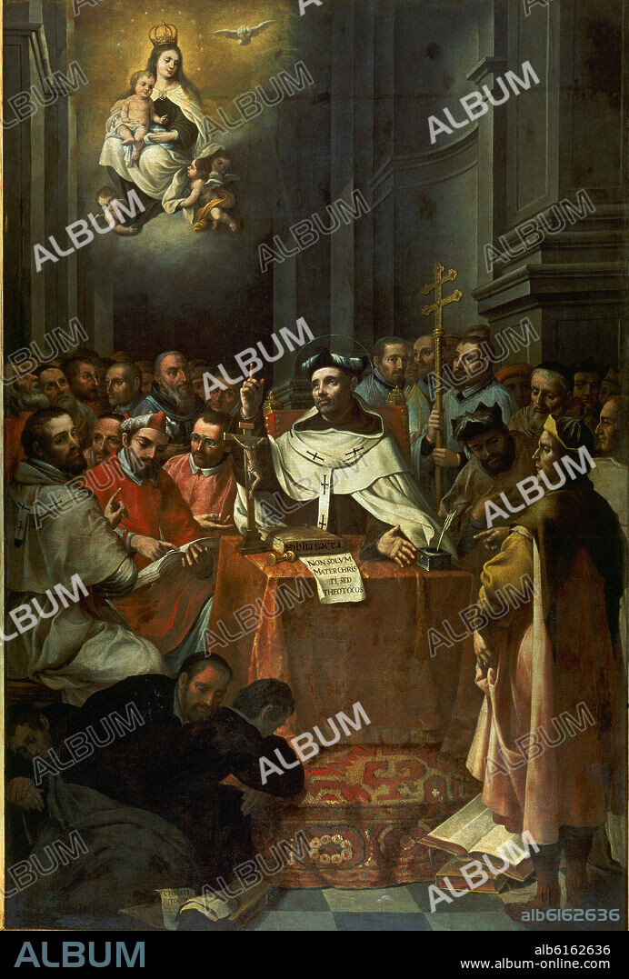 Francisco Meneses Osorio / 'San Cirilo de Alejandría en el Concilio de Éfeso', 1701, Óleo sobre lienzo, 245,5 x 166 cm.