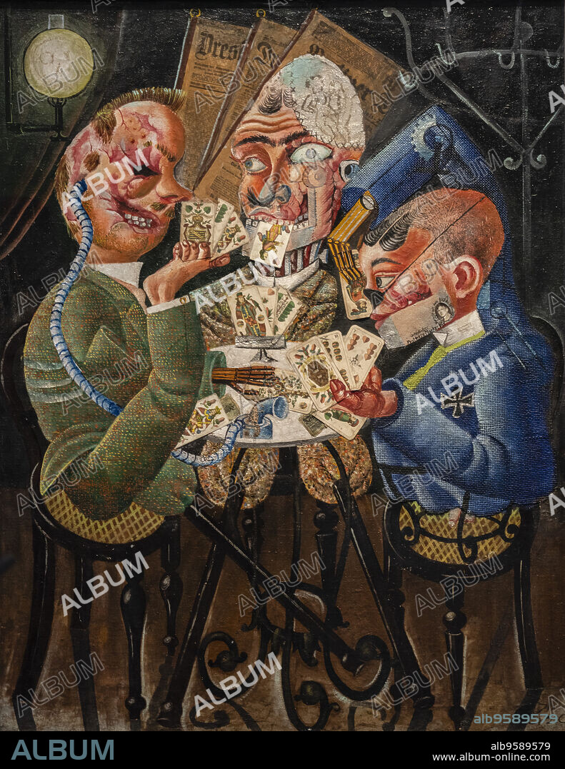 The Skat Players, Otto Dix, 1920, Berlin, Federal Republic of Germany.