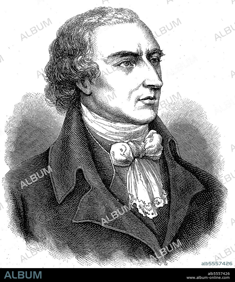 Joachim Heinrich Campe, 29. Juni 1746, 22. Oktober 1818, war ein deutscher Schriftsteller, Sprachforscher, Pädagoge und Verleger zur Zeit der Aufklärung, Historisch, digital restaurierte Reproduktion einer Originalvorlage aus dem 19. Jahrhundert.