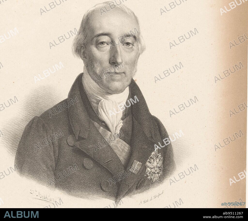Portrait of Louis VI de Bourbon-Condé, Zéphirin Félix Jean Marius Belliard, 1829, print maker: Zéphirin Félix Jean Marius Belliard, (mentioned on object), printer: veuve Delpech (Naudet), (mentioned on object), Paris, 1829, paper, h 469 mm × w 319 mm.