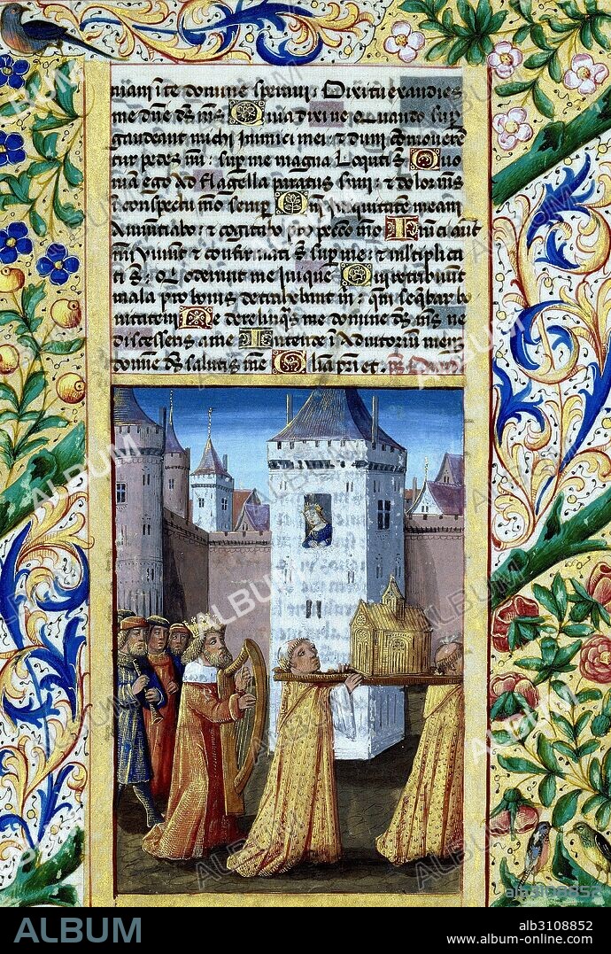 Libro de Horas de Luis de Orleans: Rey David y Arca de la Alianza     R56.