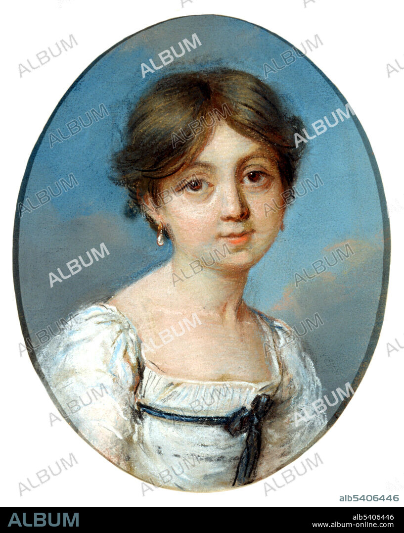 George Sand (July 1, 1804 - June 8, 1876) was the pseudonym of French novelist, essayist and feminist Amantine-Lucile-Aurore Dupin, who scandalized society when she began to wear male clothing and smoke in public. Rebellious in her male dress, Sand was able to circulate Paris freely, which gave her increased access to venues that banned women. She founded her own socialist newspaper and wrote many novels which argued in favor of women’s equality. She earned as much notoriety for her Bohemian lifestyle as for her written work. Pastel attributed to Aurore de Saxe, 1810 (cropped and cleaned).