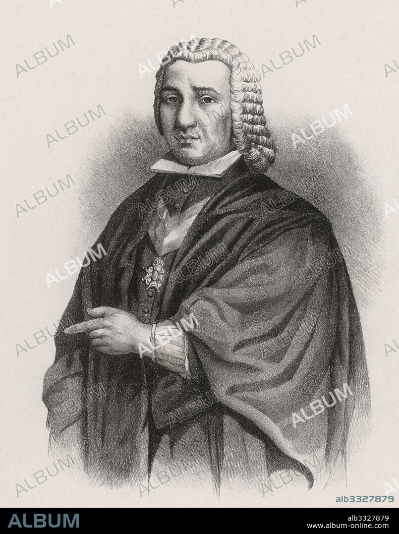 Pedro Rodríguez de Campomanes Pérez (1723-1802), primer conde de Campomanes, político y ministro español. Grabado de 1880.