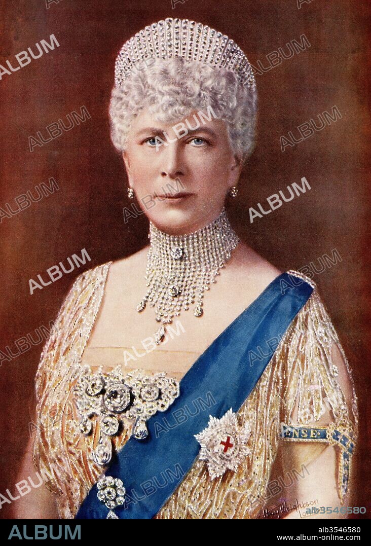 Mary of Teck, 1867 – 1953. Queen of the United Kingdom and the British Dominions and Empress of India as the wife of King-Emperor George V. From Their Gracious Majesties King George VI and Queen Elizabeth, published 1937.