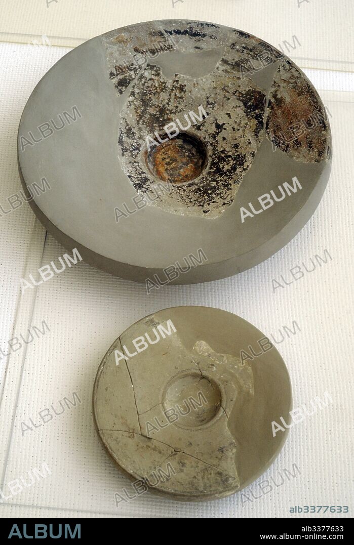 Romanization. Imitations of the Campania pottery, type A. The pottery centers of the Catalan littoral copied the Campania pottery A (Gulf of Naples, 3rd-1st century AB). National Archaeological Museum. Tarragona. Catalonia, Spain.