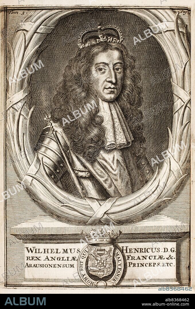 William III of England (1650-1702), commonly known as William of Orange and in Scotland as William II (informally as 'King Billy'), was a Dutch Prince of Orange. Baptised as William Henry, he was Stadtholder of Holland, Zeeland, Gelderland, Overijssel and Utrecht in the Dutch Republic. He inherited the principality of Orange from his father, William II, who died from smallpox a week before his son's birth; his mother Mary was the daughter of King Charles I of England.<br/><br/>. William, as a Protestant, participated in several wars against King Louis XIV of France, who was a Catholic, becoming a champion of the faith. In 1677, he married his cousin Mary, daughter of his uncle James, the Duke of York. In 1688, William III invaded England at the behest of influential British political and religious leaders in what became known as the 'Glorious Revolution', to overthrow his uncle, who had become an unpopular and Catholic king.<br/><br/>. His campaign was successful and he deposed his uncle. William ruled as joint sovereigns with his wife Mary until her death in 1694, after which he ruled alone. His reign marked the start of the transformation from the direct rule of the Stuarts to the more Parliament-centred rule of the House of Hanover.