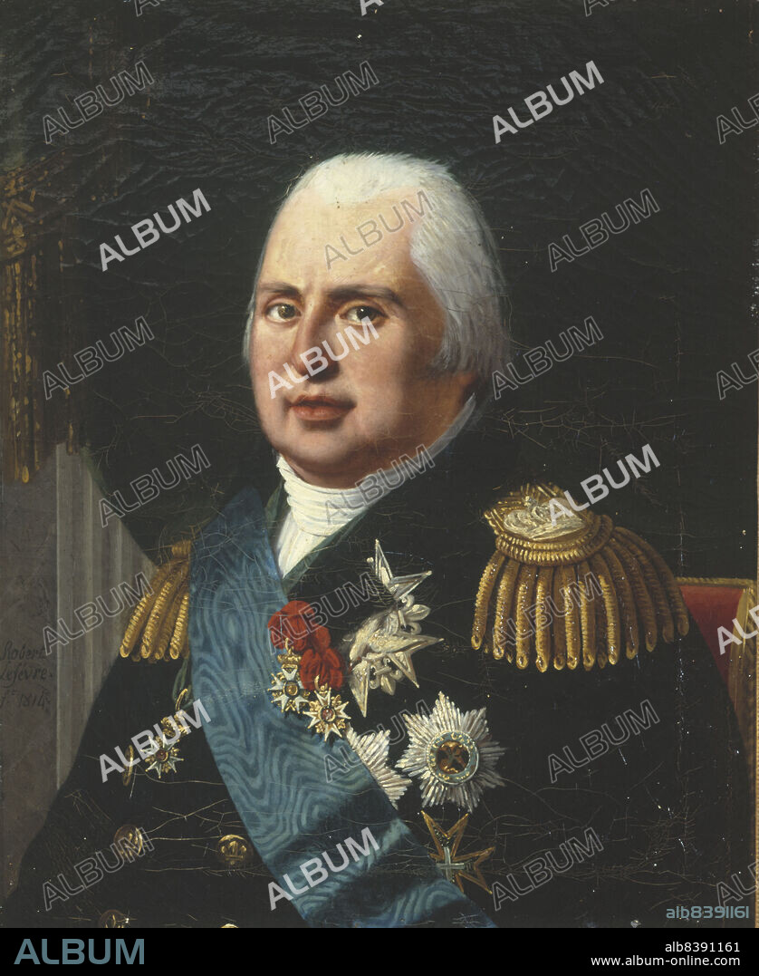 ROBERT LEFEVRE. Portrait of Louis XVIII (1755-1824), king of France, 1814.