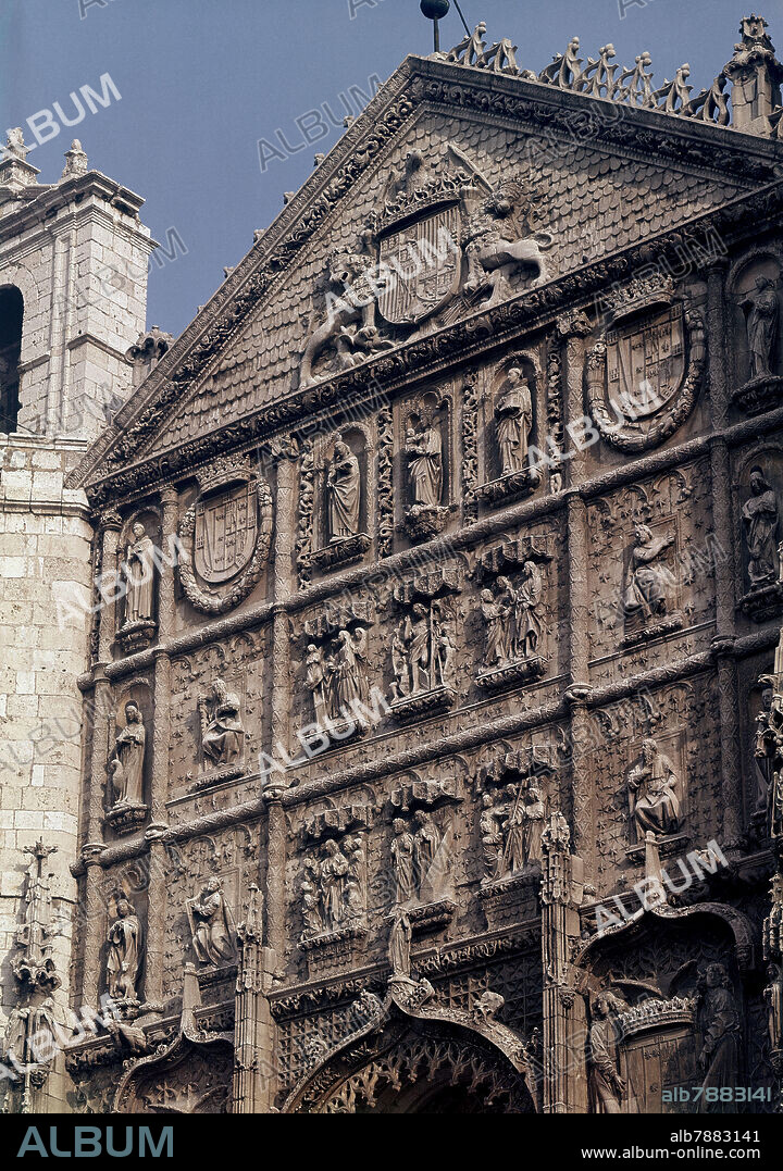 SIMON DE COLONIA (1450/1511). FACHADA RETABLO - 1490 - GOTICO TARDIO - ESCULTURAS DE FRANCISCO RINCON - FOTO AÑOS 60.