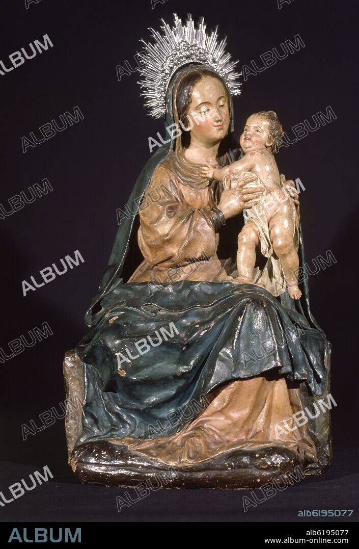 LUISA ROLDAN (1654-1704) LA ROLDANA. VIRGEN CON NINO S XVII.