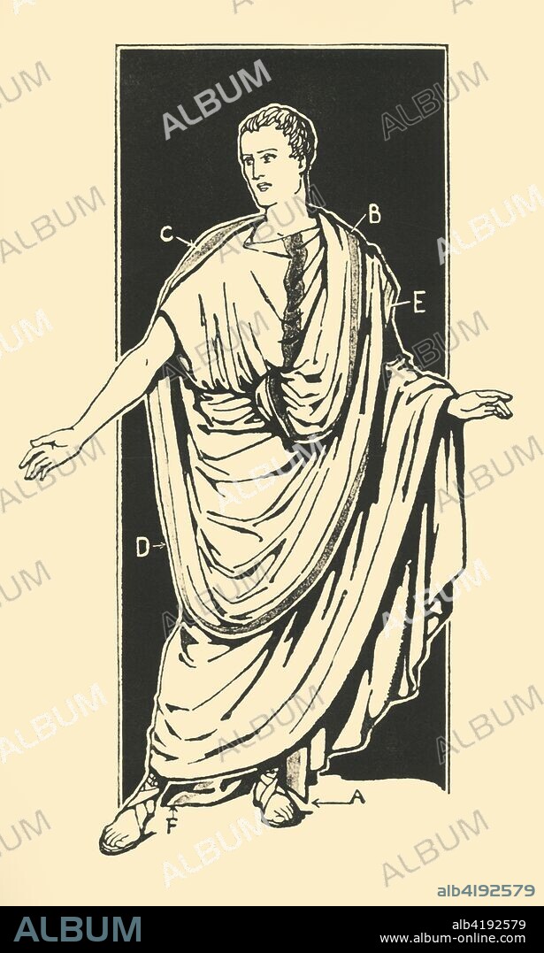 'The Toga Praetexta', 1924. From "Costume & Fashion - The Evolution of European Dress Through the Earlier Ages", by Herbert Norris. [J. M. Dent and Sons Ltd, E. P. Dutton and Co. London and Toronto, 1924].