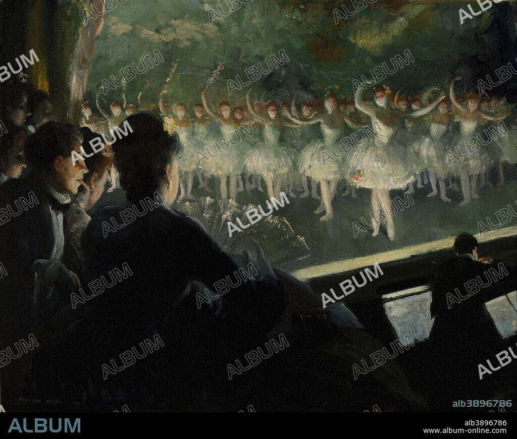 EVERETT SHINN. The White Ballet. Date/Period: 1904. Painting. Oil on canvas Oil on canvas. Height: 749.30 mm (29.50 in); Width: 933.45 mm (36.75 in).