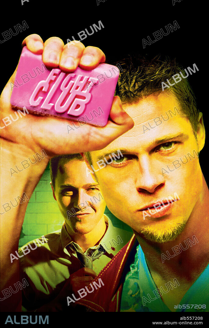 BRAD PITT and EDWARD NORTON in FIGHT CLUB, 1999, directed by DAVID FINCHER. Copyright 20TH CENTURY FOX.