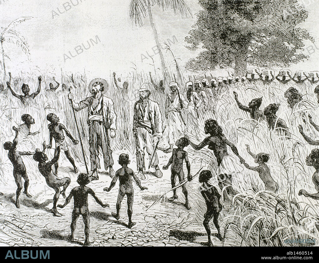 BRAZZA, Pierre-Paul Savorgnan de (1852-1905). Explorador y navegante francés de origen italiano. "EL VIAJE DE BRAZZA A TRAVES DEL CONGO". Grabado.