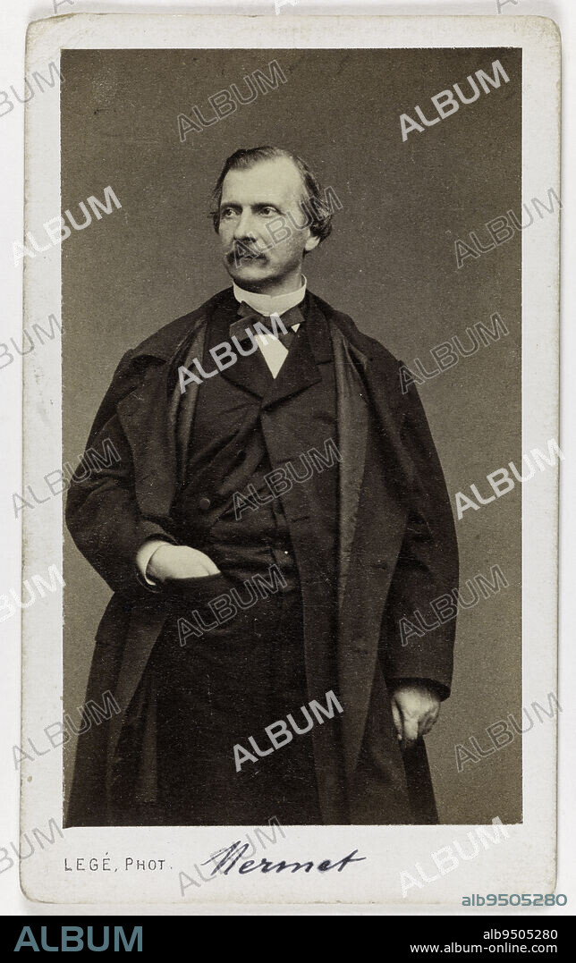 Portrait of Auguste Mermet (1810-1889), composer, Legé, Georges Mathurin, Photographer, Between 1860 and 1890, 2nd half of the 19th century, Graphic Arts, Photography, Albumen print, Height: 9.2 cm, Width: 5.4 cm.