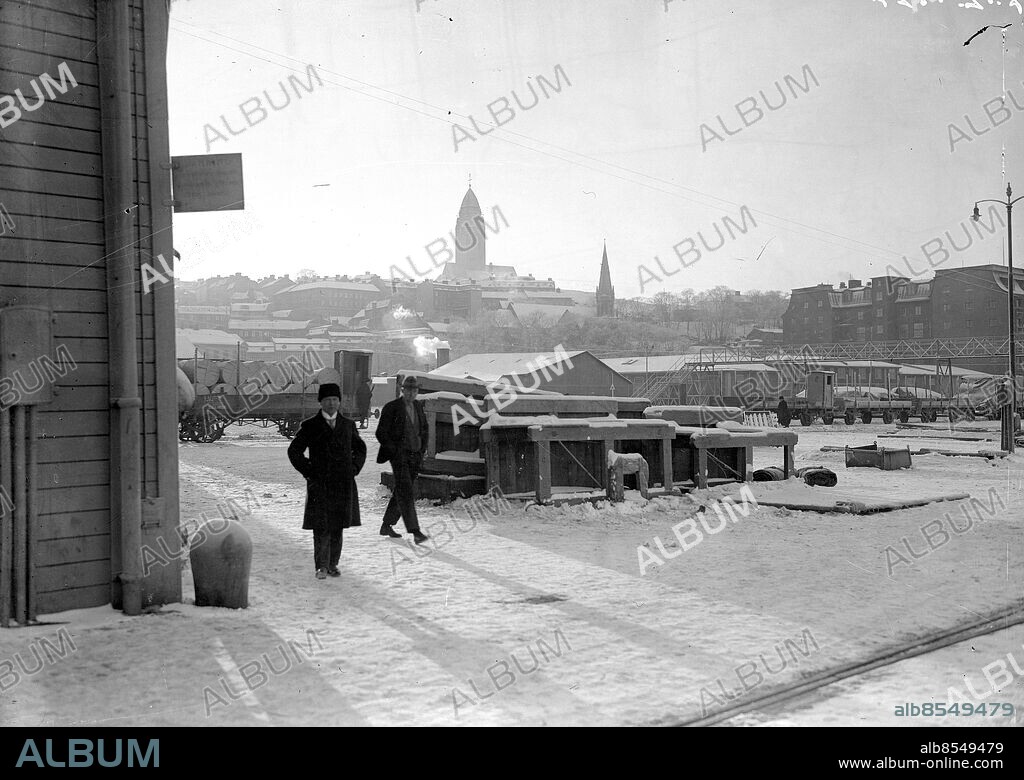 Göteborg 1927-12-27 - Göteborgs Hamn mot Masthugget *** Local Caption *** Krep KT 01081022-004.jpg. KAMERAREPORTAGE.
