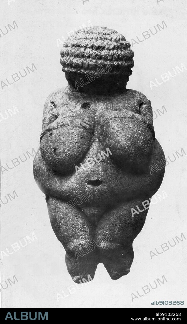 Aurignacian: the Venus of Willendorf one of the best known fertility figures. The most famous early image of a human, a woman, is the so-called "Venus" of Willendorf, found in 1908 by the archaeologist Josef Szombathy [see BIBLIOGRAPHY] in an Aurignacian loess deposit in a terrace about 30 meters above the Danube near the town of Willendorf in Austria. The earliest notice of its discovery appeared in a report by the Yale anthropologist George Grant MacCurdy (1863-1947) who happened to be in Vienna in the summer of 1908. Although the greater part of the collection of finds from the site had not yet been unpacked, MacCurdy reported excitedly that before he left Vienna Szombathy had very kindly shown him a single remarkable specimen - a human figurine, full length, carved out of stone [see BIBLIOGRAPHY]. The statuette, which measures about 11.25 centimeters in length, is now in Vienna's Naturhistorisches Museum. It was carved from a fine porous oolitic limestone not found in the region and so must have been brought to the area from another location. It may well be the case that the carving, which was presumably done with flint tools, was not done locally. When first discovered the Venus of Willendorf was thought to date to approximately 15,000 to 10,000 BCE, or more or less to the same period as the cave paintings at Lascaux in France. In the 1970s the date was revised back to 25,000-20,000 BCE, and then in the 1980s it was revised again to c. 30,000-25,000 BCE A study published in 1990 of the stratigraphic sequence of the nine superimposed archaeological layers comprising the Willendorf deposit, however, now indicates a date for the Venus of Willendorf of around 24,000-22,000 BCE. Her great age and pronounced female forms quickly established the Venus of Willendorf as an icon of prehistoric art. She was soon included in introductory art history textbooks where she quickly displaced other previously used examples of Paleolithic art.