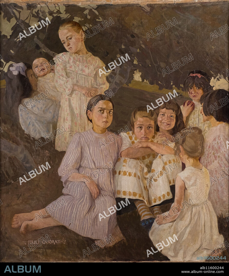 FELICE CASORATI. The Little Girls.