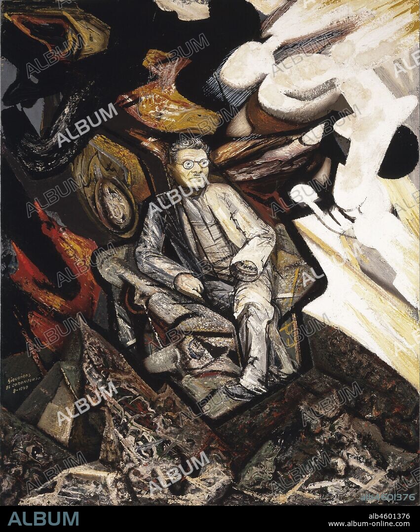 DAVID ALFARO SIQUEIROS. Portrait of José Clemente Orozco.
