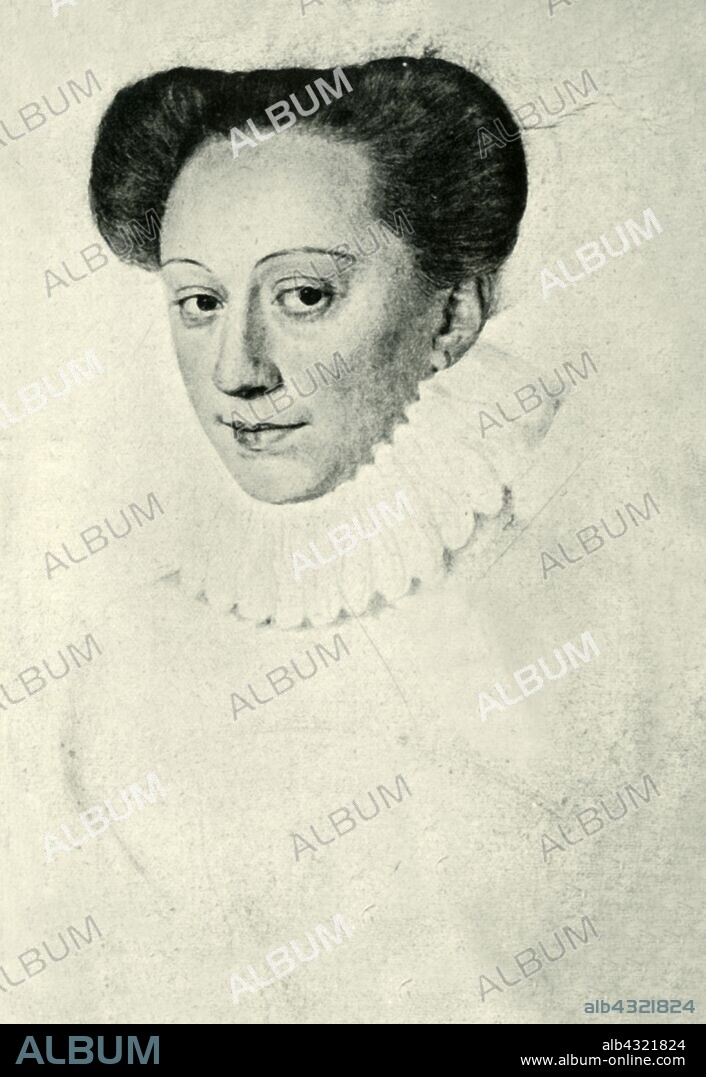 Louise de Lorraine, 1575, (1907). Portrait of Louise de Lorraine-Vaudémont (1553-1601), a member of the House of Lorraine who became queen consort of King Henry III of France from 1575 until 1589. After a work of 1575 by Frans Pourbus, in the Bibliothèque nationale de France, Paris. From "Exposition de Portraits, peints et dessinés", (Exhibition of painted and drawn portraits), catalogue of the Bibliothèque Nationale, April-June 1907. [Librairie Centrale Des Beaux-Arts, Paris, 1907].