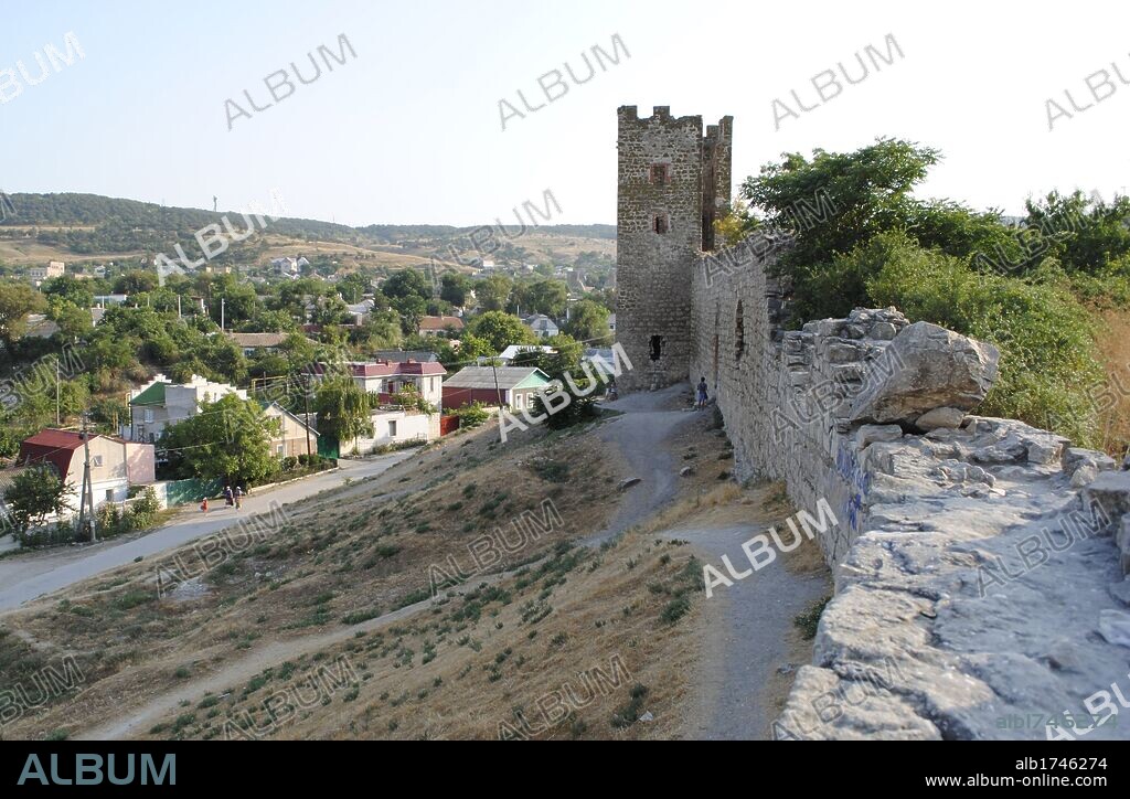 Ukraine. Autonomous Republic of Crimea. Feodosiya. Genoese Fortress. 14th century. Tower.