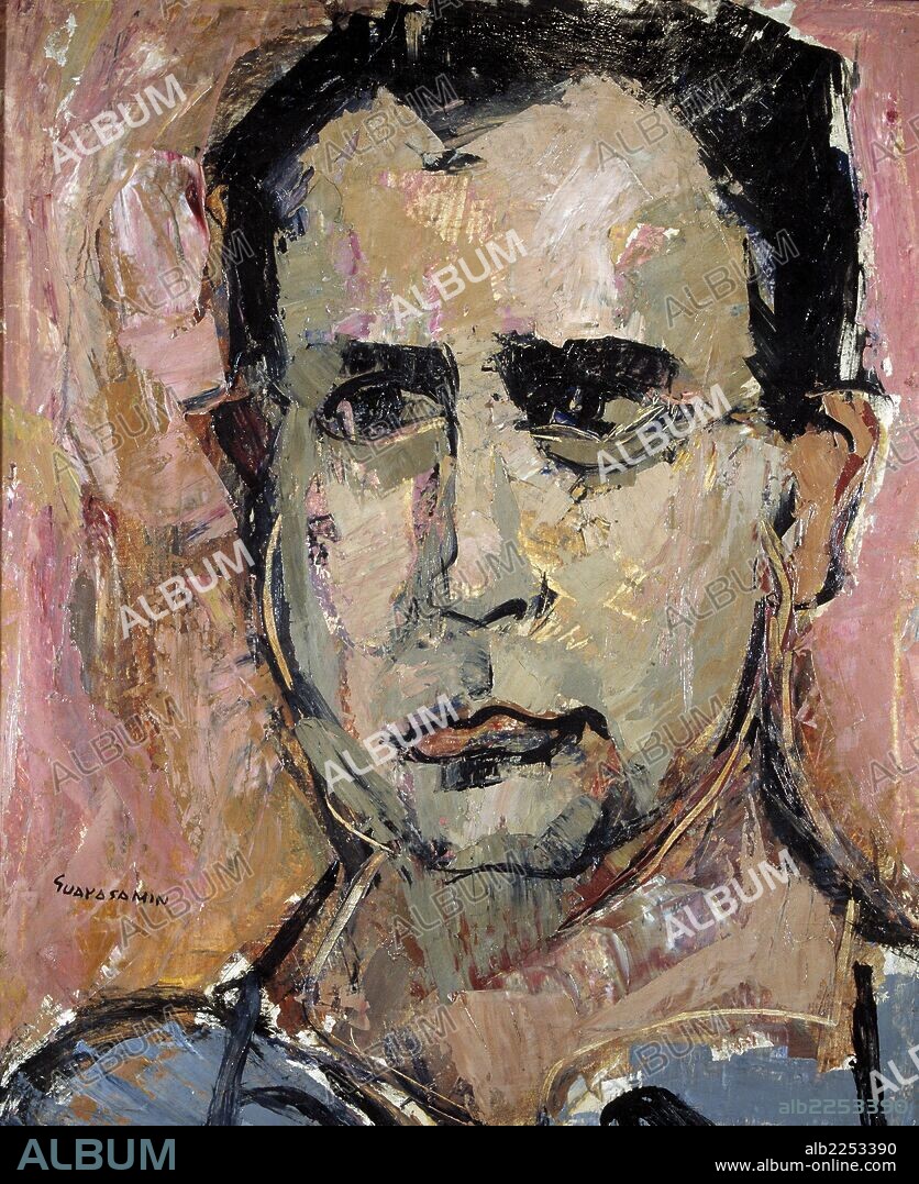 GUAYASAMIN OSWALDO. PABLO NERUDA ( NAFTALI RICARDO REYES ). POETA CHILENO. 1904 - 1973. RETRATO DE OSWALDO GUAYASAMIN.