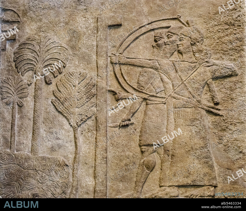 City under siege, Assyrian, 728 BC, from Nimrut central palace, British museum, London, England, Great Britain.