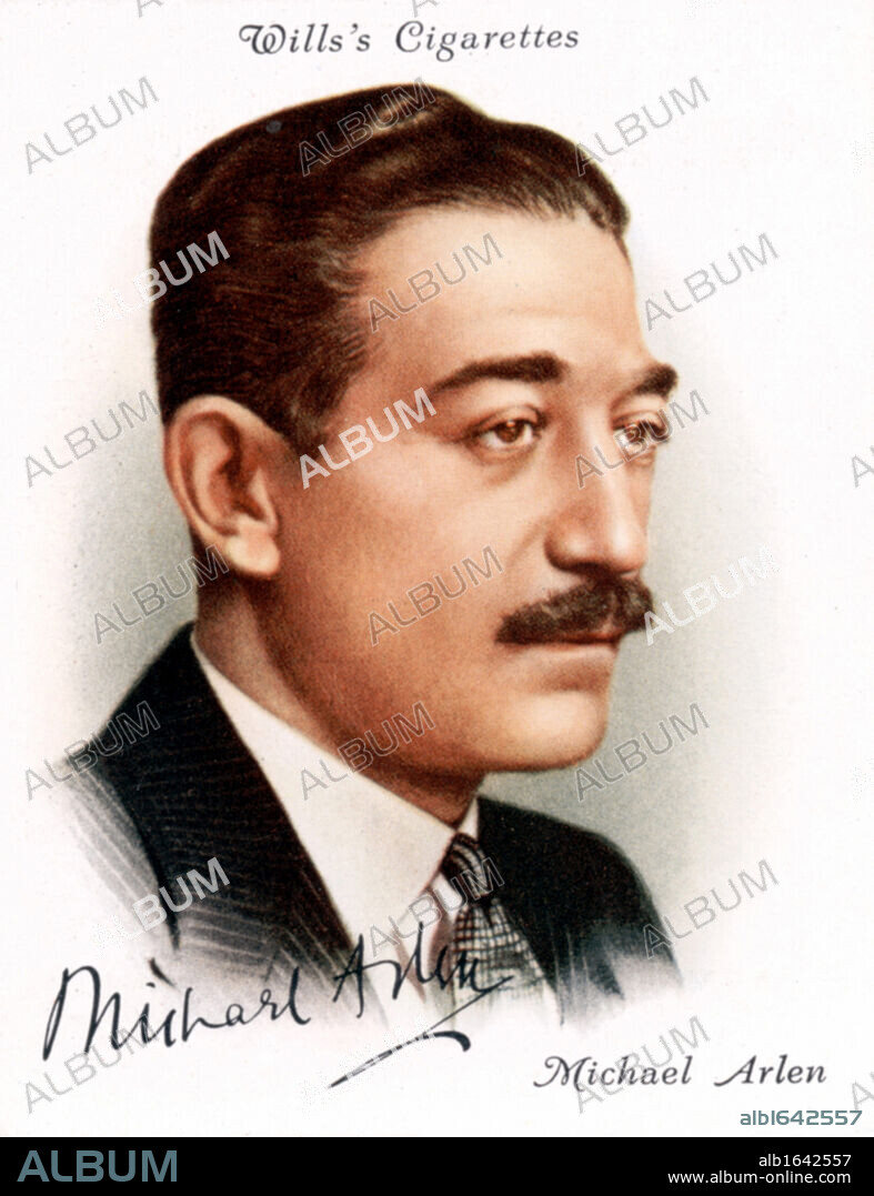 Michael Arlen (1895-1956) British writer and novelist of Armenian extraction. Card issued 1937.