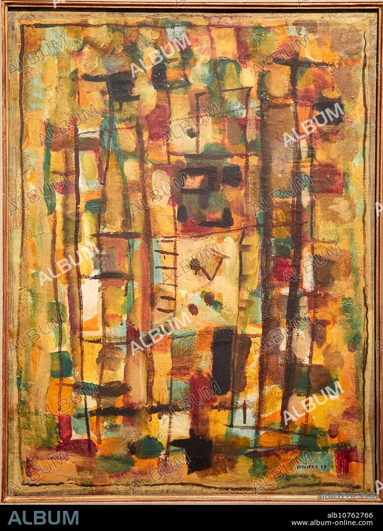 ROGER BISSIERE. Composition, 1949, Roger Bissière, Musée d'Art Moderne, Troyes, Champagne-Ardenne Region, Aube Department, France, Europe.