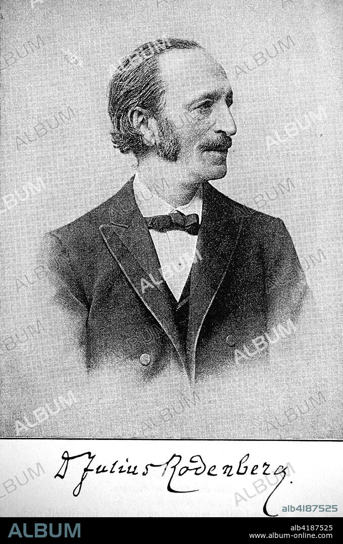 Julius Rodenberg, originally Julius Levy, 26 June 1831, in Rodenberg - 11 July 1914, Berlin, was a German Jewish poet and author, historical image or illustration, published 1890, digital improved.