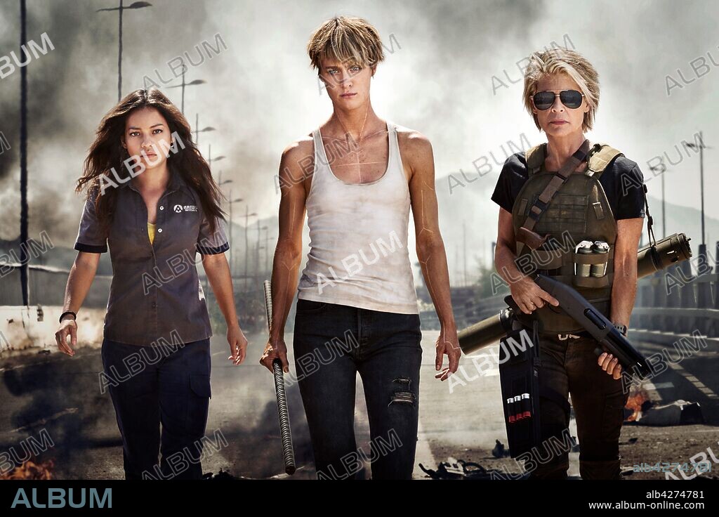LINDA HAMILTON, MACKENZIE DAVIS et NATALIA REYES dans TERMINATOR: DARK FATE, 2019, réalisé par TIM MILLER. Copyright PARAMOUNT PICTURES.