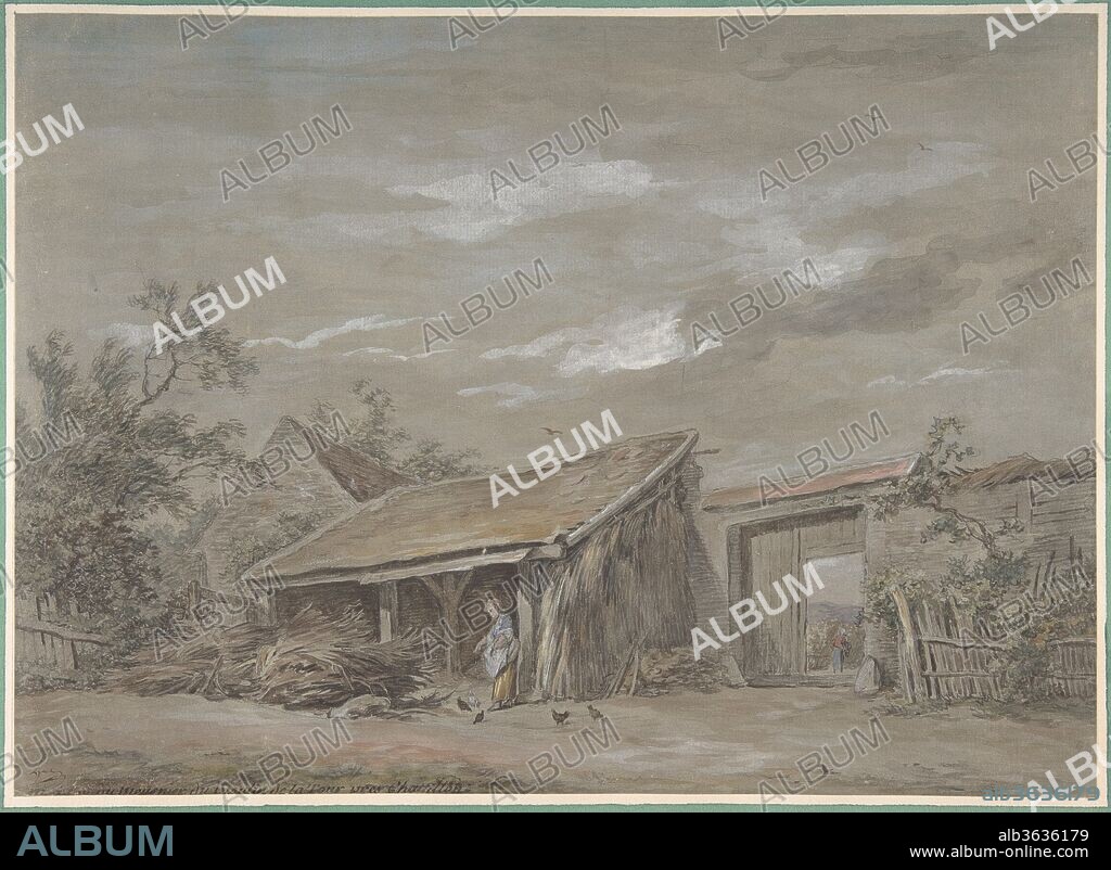 Farmyard. Artist: Jean-Baptiste-Denis Lempereur (French, Paris 1726-1796 Paris). Dimensions: 9 3/8 x 13 in.  (23.8 x 33 cm). Former Attribution: Formerly attributed to Nicolas Bernard Lépicié (French, Paris 1735-1784 Paris). Date: 18th century.