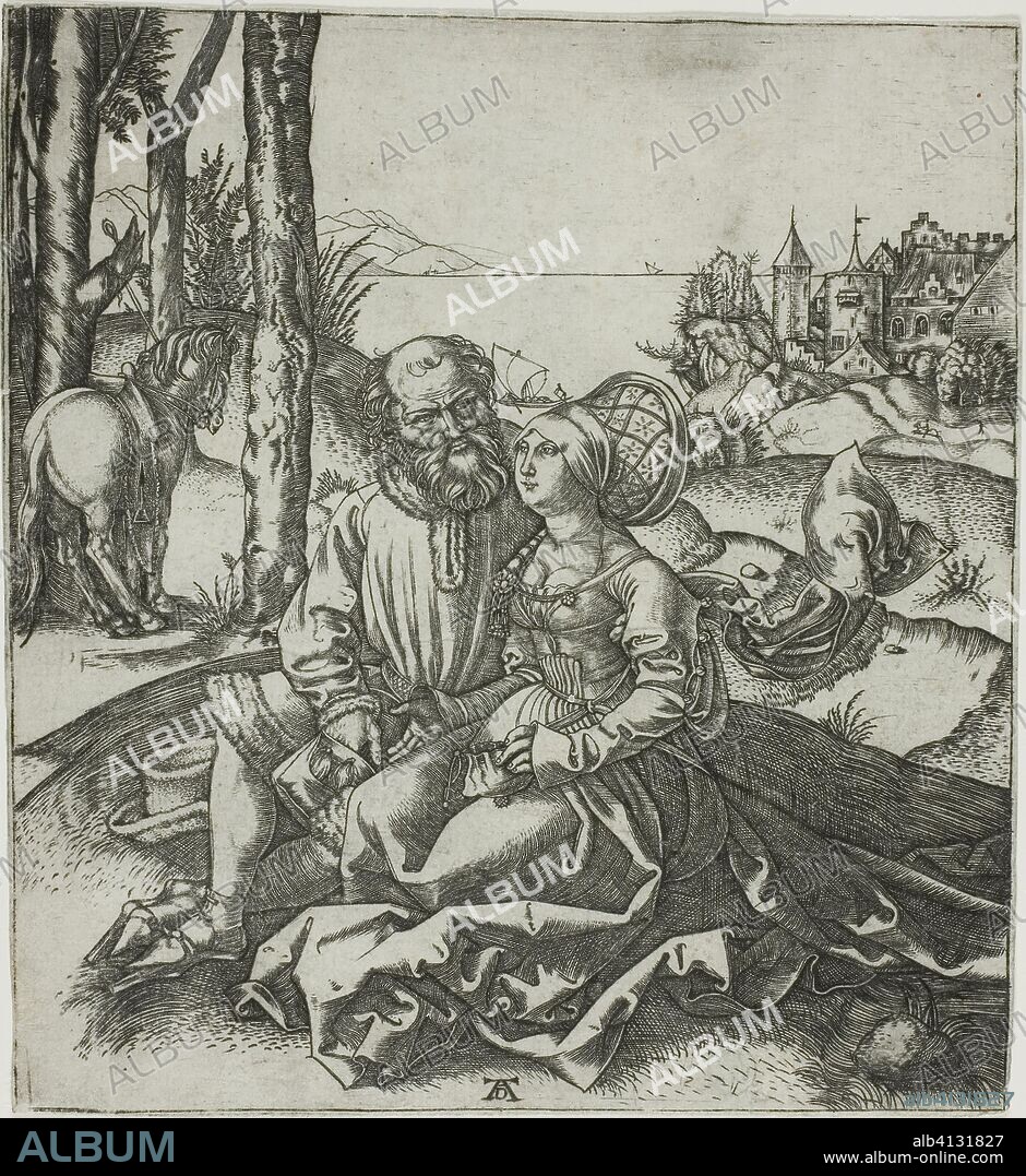 The Offer of Love. Marcantonio Raimondi (Italian, c. 1480-1534); after Albrecht Dürer (German, 1471-1528). Date: 1501-1511. Dimensions: 155 x 141 mm. Engraving on ivory laid paper. Origin: Italy.