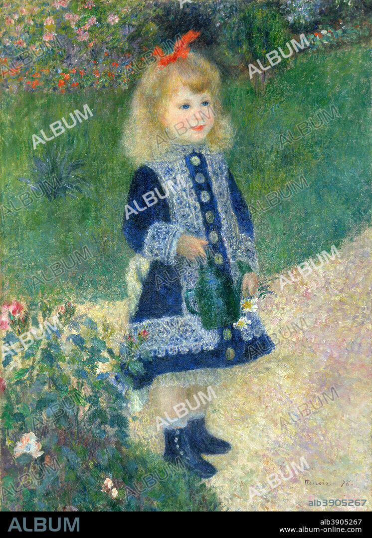 PIERRE AUGUSTE RENOIR. A Girl with a Watering Can. Date/Period: 1876. Painting. Oil on canvas. Height: 1,000 mm (39.37 in); Width: 730 mm (28.74 in).