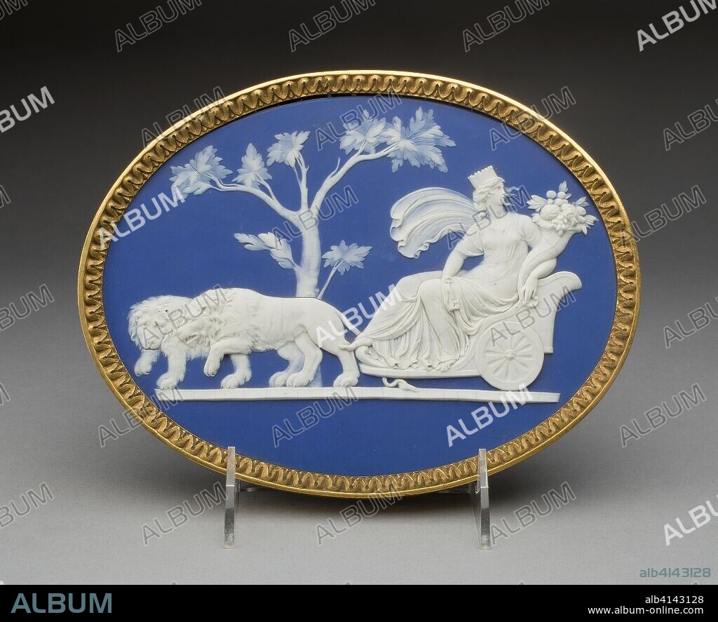 Plaque with Triumph of Cybele. Wedgwood Manufactory; England, founded 1759. Date: 1794. Dimensions: 16.4 × 21.3 cm (6 7/16 × 8 3/8 in.). Stoneware (jasperware). Origin: Burslem.