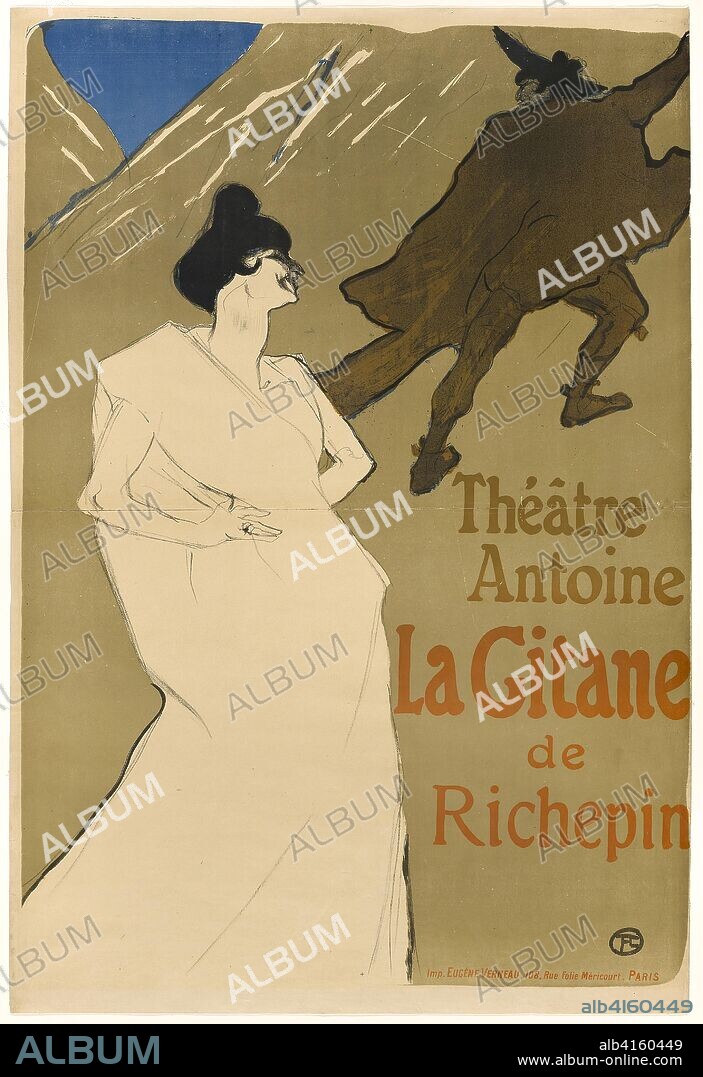 La Gitane. Henri de Toulouse-Lautrec; French, 1864-1901. Date: 1899. Dimensions: 915 × 633 mm (image); 955 × 646 mm (sheet). Color lithograph poster on two sheets of cream wove paper, laid down on unbleached Irish linen. Origin: France.