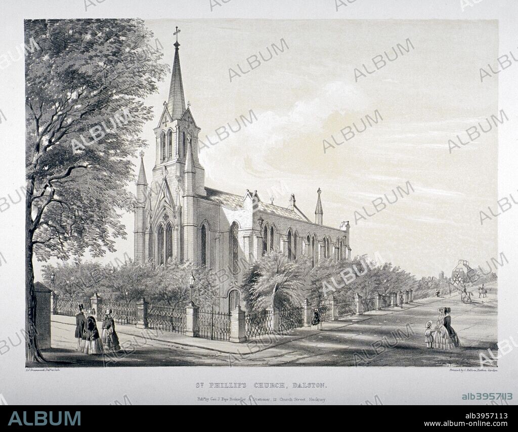 St Philip's Church, Dalston, Hackney, London, c1850.