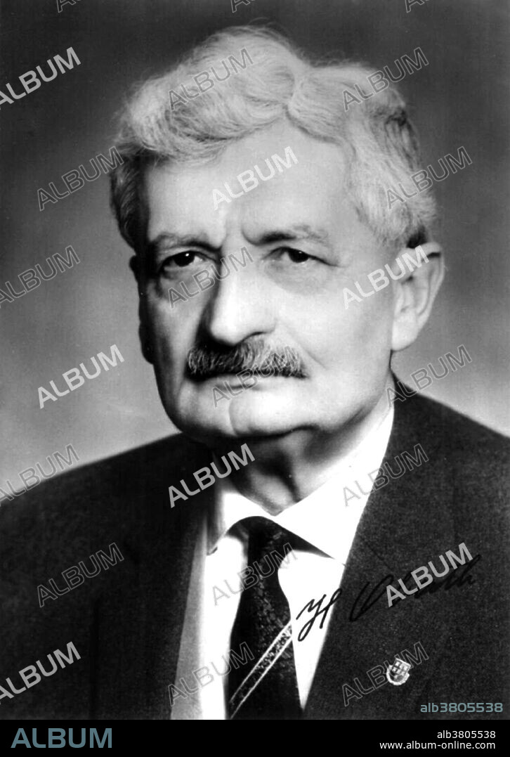 Hermann Julius Oberth (June 25, 1894 - December 28, 1989) was an Austro-Hungarian-born German physicist and engineer. He is considered one of the founding fathers of rocketry and astronautics. In 1922, his proposed doctoral dissertation on rocket science was rejected as "utopian". By 1929, he had expanded his original 92 work into a 429 page book titled Wege zur Raumschiffahrt (Ways to Spaceflight). In parts of 1928 and 1929, he worked in Germany as a scientific consultant on the first film ever to have scenes set in outer space, Frau im Mond (The Woman in the Moon), directed by Fritz Lang. He built and launched a rocket as a publicity event before the film's premiere, and he designed the model of the "Friede", the main rocket portrayed in the film. In 1941 he worked on Nazi German rocketry projects, including the V-2 rocket weapon, and on solid-propellant anti-aircraft rockets. In 1953 he published Menschen im Weltraum (Men in Space), in which he described his ideas for space-based reflecting telescopes, space stations, electric-powered spaceships, and space suits. He eventually came to work for his former student, Wernher von Braun, who was developing space rockets for NASA. In 1969, he returned to the US to witness the launch of the Apollo project Saturn V rocket that carried the Apollo 11 crew on the first landing mission to the Moon. He died in 1989, at the age of 95.